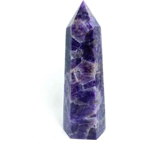 MOKAGY Natural Purple Dream Amethyst Quartz Obelisk Large Crystal Stone Wand for Healing Decoration 1kg-1.2kg 1pc