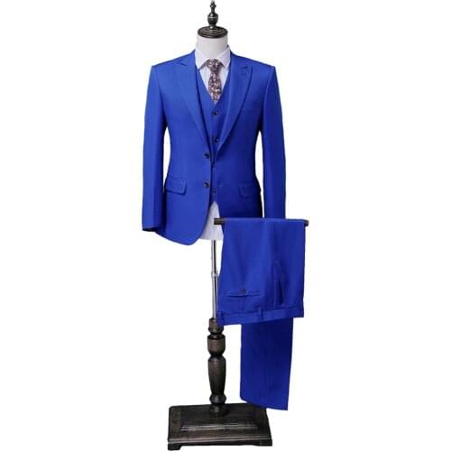 3 Pieces Botch Groom Tuxedos Jacket+Pant+Vest Wedding Suit For Men Mens 2019 Two Buttons Fashion Tuxedos After Six Groom Suits