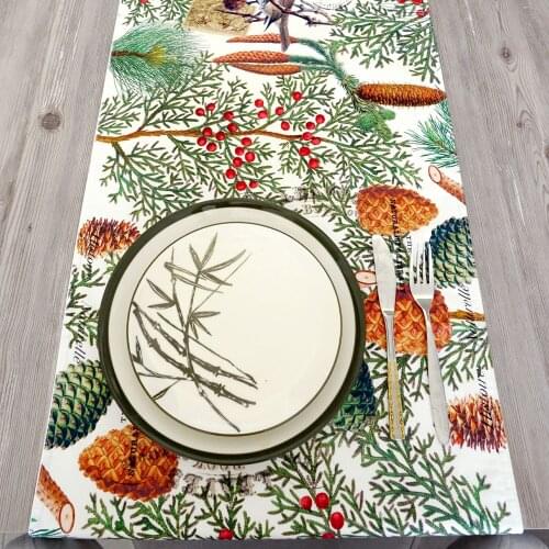 Digital Printed Cotton Satin or Linen Runner Table Runner Modern Party Dining Table Runner Wedding Decor 272x42 cm or 152x42 cm