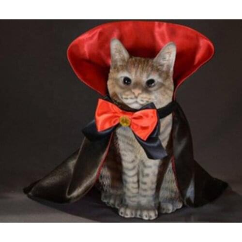 Non-irritating Durable Dogs Cats Bloodsucker Cloak Eco-friendly Pet Clothes Bowknot Design for Ghost Festival