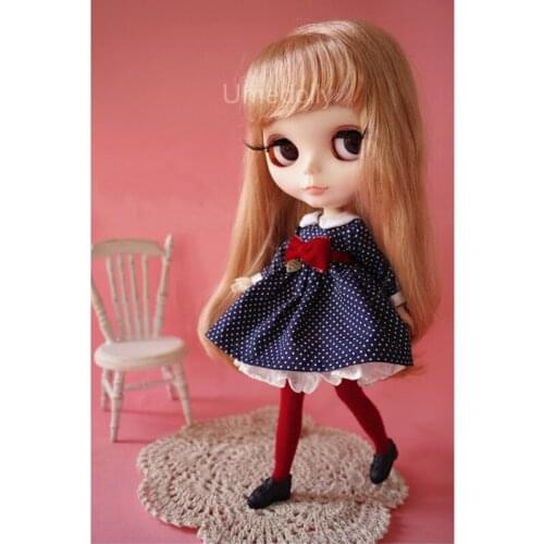 New Arrival 1pcs Classic Polka Dot Dress for Blyth, Jerryberry, 1/6 BJD Doll Clothes Outfits Accessories