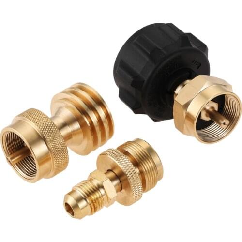 3 PCS 3/8Male Thread Connector Portable Camping Grill Stove Parts 1lb Propane Tank Regulator Adapter Propane Adapter Set