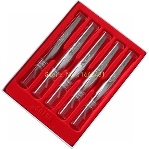 5pcs/lot Switzerland Standard Professional Stainless Steel Eyelashes Extension Tweezers VETUS Free Shipping