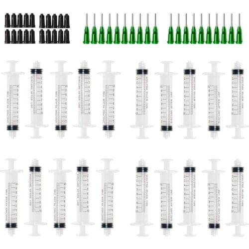 10ml Plastic Syringe with Needle for Lab and Multiple Uses injector Tool,0.5inch 14G Blunt Tip Dispensing Needle with luer lock