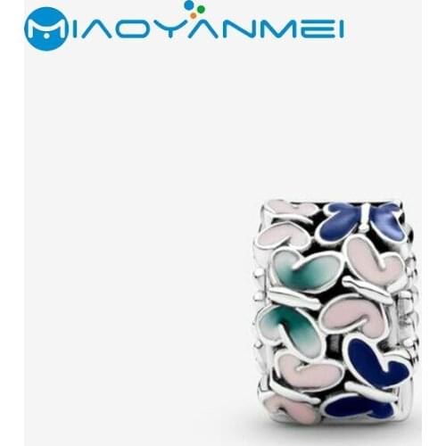 Student Gift 925 Sterling Silver Beads Fit Original Pandora Bracelets Pave Butterfly Charm Women DIY Gift