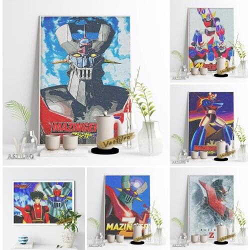 Hot Cartoon Mazinger Z Manga Poster Japan Anime Print Art Canvas Painting Kids Collection Gift Children Room Modern Home Decor