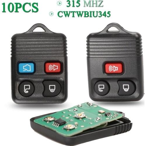 Bilchave 10PCS For Ford Mazda Remote Control Clicker Transmitter Fob 3/4 Buttons 315MHz Remote Car Key Transit Keyless Entry