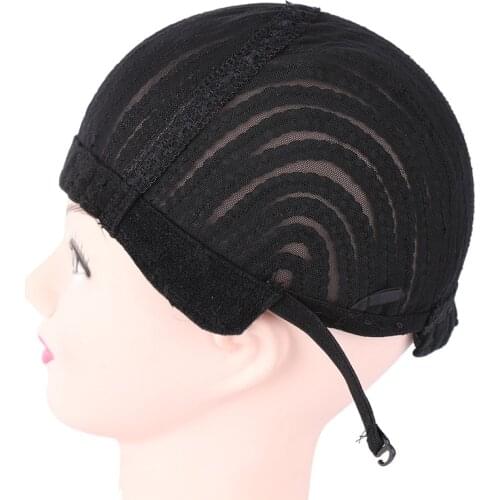 Black Color Adjustable Strap Elastic Cap For Weave Crochet Braid For Making Wigs Weaving Braid Cap Wig Net