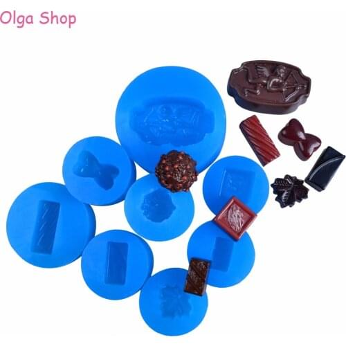 3D Chocolate Silicone Mold Food Safe Angel Maple Leaf Almond Bow Chocolate Mold Candy Ball Mold Square Candy Mould Fondant Resin