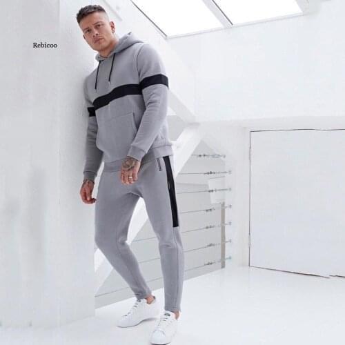 Loose and Comfortable Spring Autumn Fashion Hooded Mens Sports Casual Sweater Suit 2-Piece Set Mens Clothing