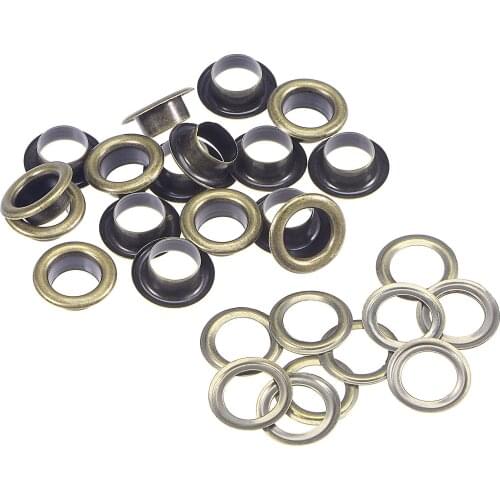 Uxcell Eyelets with Washers, 13.5 x 8 x 5mm Copper Through Hole Hollow Rivets Grommets Bronze Tone 100 Set