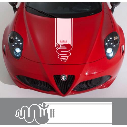 Car Hood Sticker For Alfa Romeo 159 147 Giulietta Stelvio 4C Q4 MITO 156 Giulia Sportiva Car Accessories Vinyl Bonnet Decals