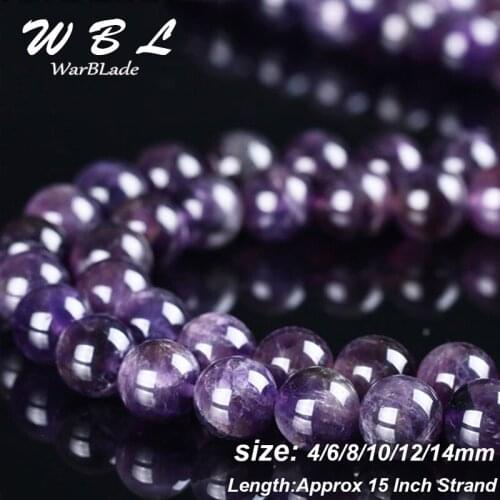 WBL High Quality Natural Stone Blue Lapis Lazuli Round Loose Beads 4 6 8 10 12 14 16mm For Jewelry Making DIY Bracelet Classic