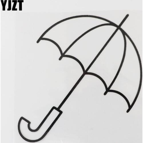 YJZT 13.3CM×13.5CM Long Handle Umbrella Car Sticker Cartoon Vinyl Decal Black/Silver 13E-0095