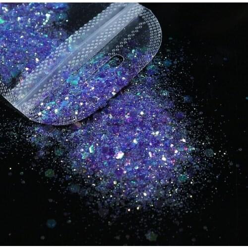 1 Bag Holographic Nail Art Glitter Sequins Mixed Hexagon Chunky Flakes Paillette DIY Decorations For Nails Manicure Accessories