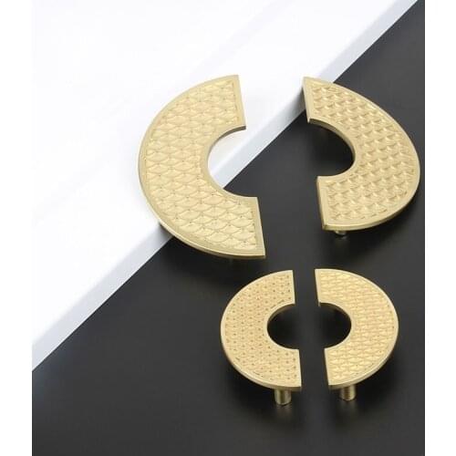 1 Pair Gold Zinc Alloy Cabinet Handle Brass electroplated Drawer Knobs Bedroom TV Cabinet Handles Furniture Handle Accessory