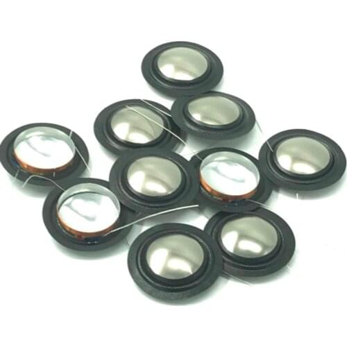 10pcs 25.4mm imported Metal Titanium Film + Silk Side Diaphragm 25 core Tweeter Voice coil Speaker Repair film 8 OHM diy repair