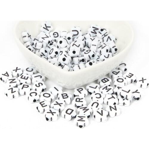 100Pcs Mixed Plum Flower Letter Acrylic Beads For Jewellery Marking Loose Spacer Beads Bracelet Necklace Charm Jewelry Finding