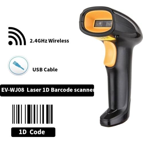 1D Laser Wired Wireless Barcode Scanner USB USB-COM Scan Gun Handeld Scanning Code Gun EVAWGIB