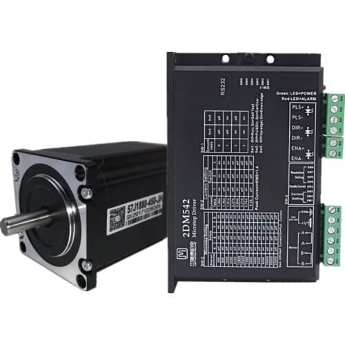 2NM NEMA23 2 phase stepper motor driver kit shaft 8mm DC36V for CNC machine 57J1880-450+2DM542-N