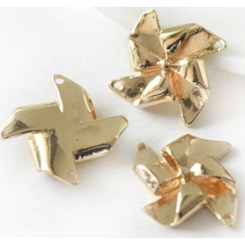 20pcs delicate shape punch accessories windmills eardrop gold bracelet pendant jewelry accessories wholesale
