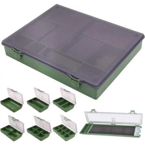 36.5 x 28.5 x 5.5cm Large Capacity Carp Fishing Tackle Box with Ruler Built-in 6 Separate Small Boxes and Line Group Box Ideal