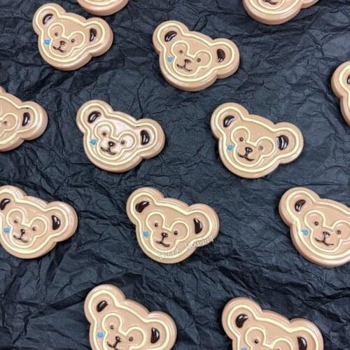 36PCS 3cm High quality Duffy bear biscuit dry food play cream mobile phone shell resin accessories DIY hand material