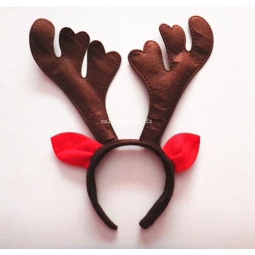 500pcs Christmas Antlers Headwear Reindeer Antlers Jingle Bells Hairband Christmas Horn Headband with Ears Deer Antlers Headband