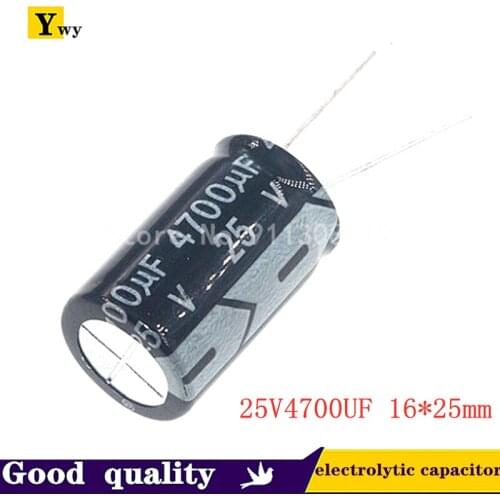 5PCS 25V4700UF 16*25mm 4700UF 25V 16*25 Aluminum electrolytic capacitor