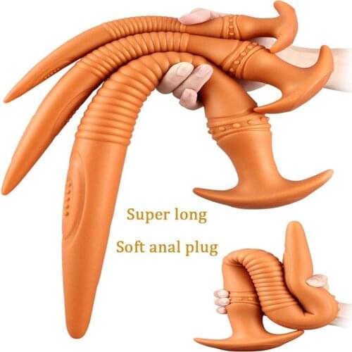Extra-long anal plug silicone butt plug dildo vaginal stimulation prostate massager Anal sex toy gay products for men and women