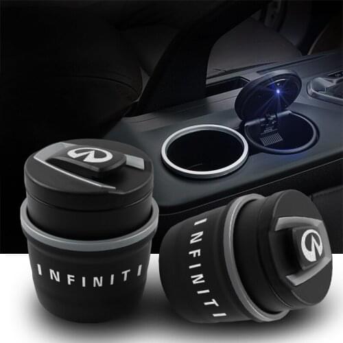 Car LED Trash Garbage Bin Ashtray Dust Case Storage Cup Auto Accessories For Infiniti FX35 Q50 Q30 ESQ QX50 QX60 QX70 G35 G37 EX