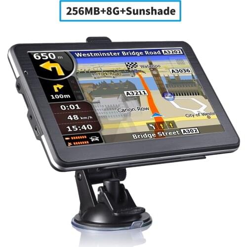 7" HD Car GPS Navigation 8G RAM 256MB FM Bluetooth AVIN latest Europe Map Sat nav Truck gps navigators