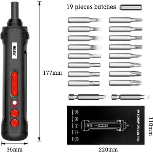 Household Electric Screwdriver Power Tool Mini Cordless Screwdriver with Bits Kit Lithium Battery Rechargeable with LED Lighting