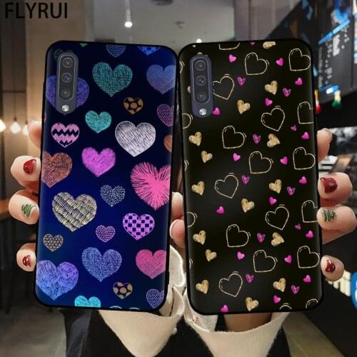 FLYRUI Cute Love Heart Phone Case For Samsung A21S A51 A71 A10 A20 A30 A40 A50 A70 A6 A8 Plus A7 A9 2018 Soft Silicone Cover