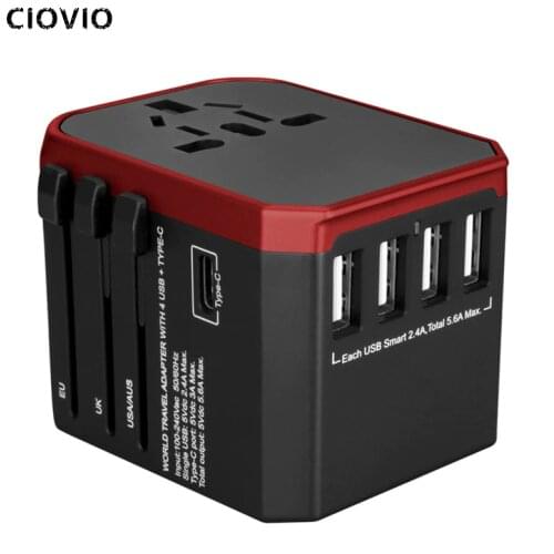 CIOVIO 1pcs Multi-function travel conversion plug Multi-country conversion plug power cube adapter plug