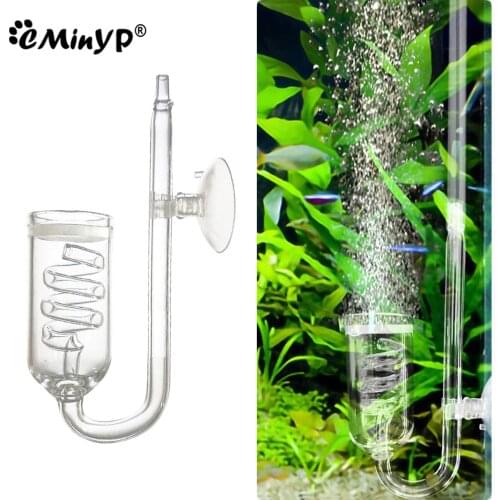 CO2 Diffuser Aquarium Glass Spiral Carbon Dioxide Atomizer Diffuser With Suction Cup For Aquarium Planted Fish Tank Accessories