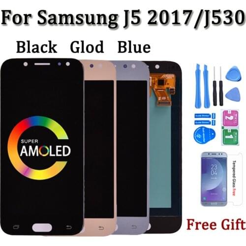 Super Amoled LCD For Samsung Galaxy J5 2017 J530 J530F LCD Display Touch Screen Digitizer Assembly lcd for J5 Pro 2017 J5 Duos