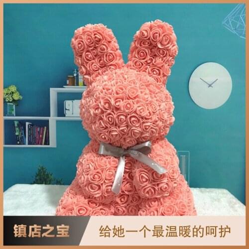 New Rose Bunny With Heart Artificial Flower Bunny For Valentines Day Wedding Gifts