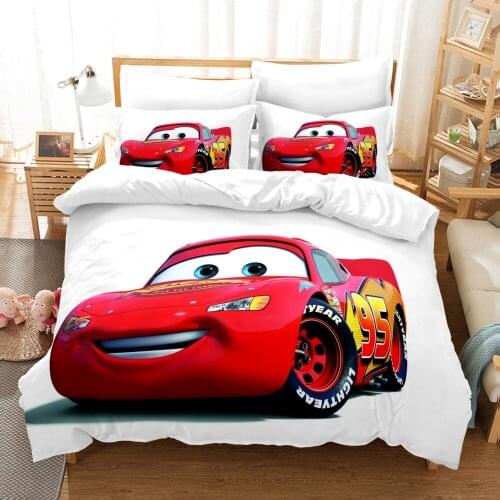 Race Lightning McQueen Cars Bedding Set Queen Size Bedroom Decor Single Coverlet Boys Duvet Cover Pillowcase Bedlinen Children