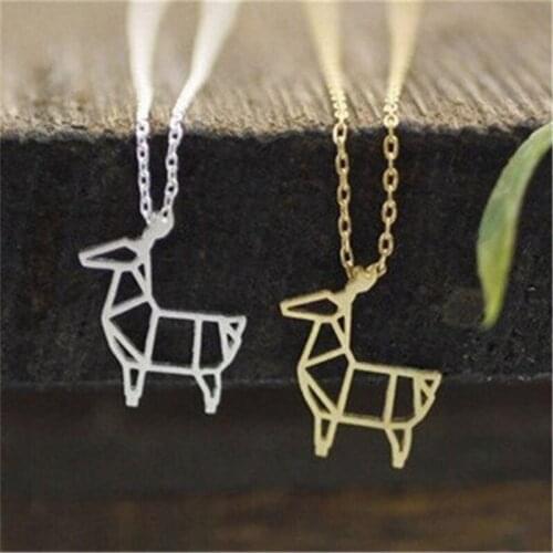 Hot selling alpaca necklace origami deer necklace trendy neclaces for women
