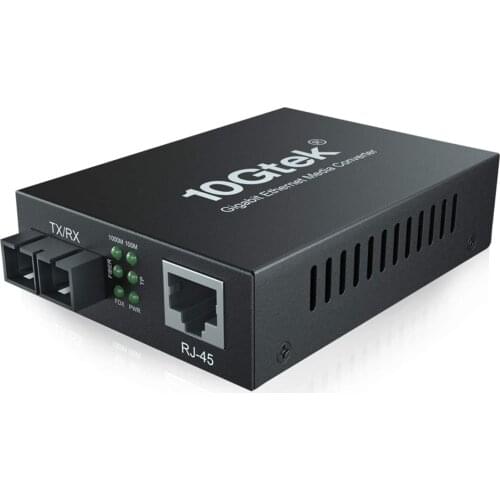 Gigabit Ethernet Media Converter, Dual SC Fiber Connector, multimode, 1310-nm, up to 2km,pack of 2