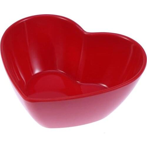 Melamine Heart Shaped Salad Bowl Rotating Pot Dish Bucket Imitation Porcelain Tableware Bowl Lace Self-Service Seasoning Bowl
