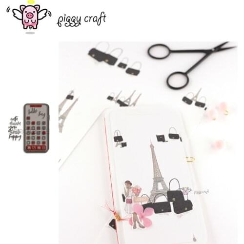 Piggy Craft metal cutting dies cut die mold Letters closed smartphon Scrapbook paper craft knife mould blade punch stencils dies