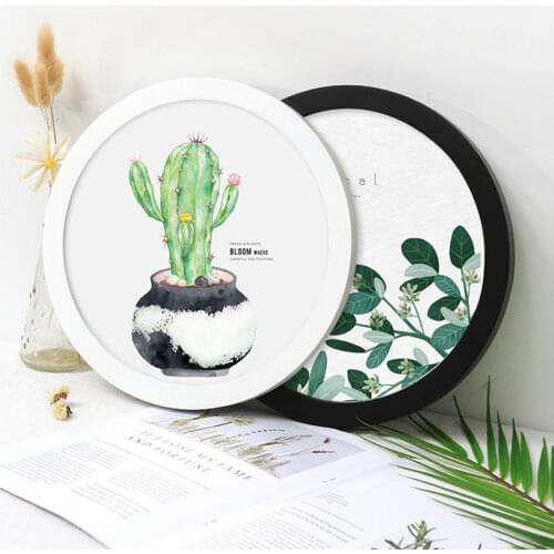 Wall Mounted Photo Frames Wood Picture Frames Round Hanging Picture Holder DIY Photo Frame Gift 5 Colors Wall Home Decor