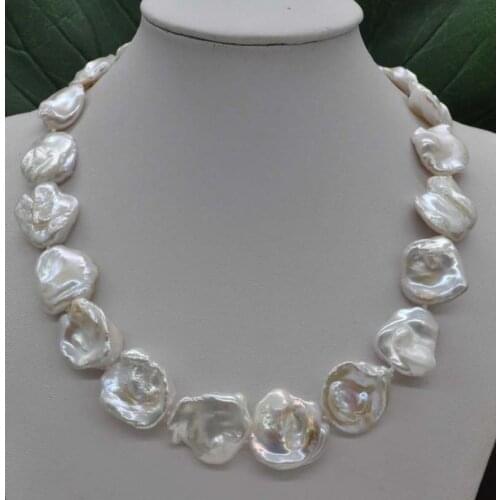 NEW Natural Rare white 20-23mm Baroque Keshi cultured Pearl Necklace 18"