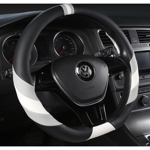New D Shape Steering Wheel Cover for VW Golf 7 Polo 2014-2019 Scirocco Jetta 6 2017-2019 Santana 2016-2018 Auto Accesorioss