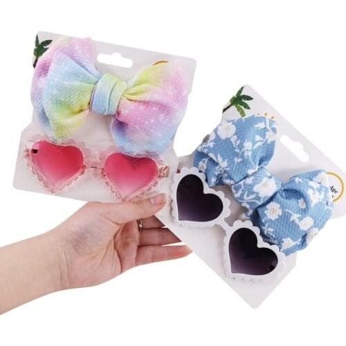 2 Pcs Newborn Photography Props Sunglasses+Headband Set Baby Infants Photo Hair Band Eyewear