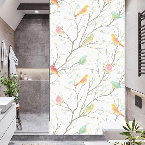 Window Film Privacy Birds Non Adhesive Glass Sticker Sun Protection Heat Control Window Coverings Window Tint for Homedecor