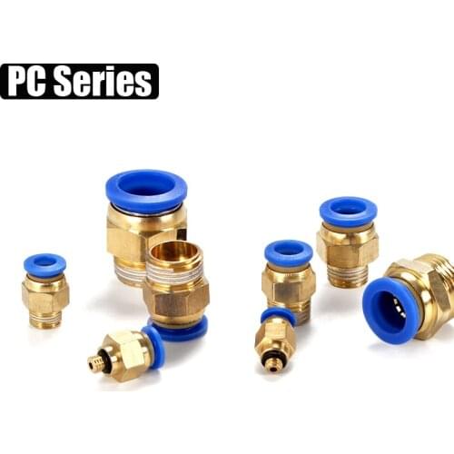 Air Pneumatic Quick Fitting OD 4/6/8/10/12mm Hose Tube 1/8'' 1/4'' 3/8'' 1/2'' Male Thread Air Pipe Connector Brass Fitting