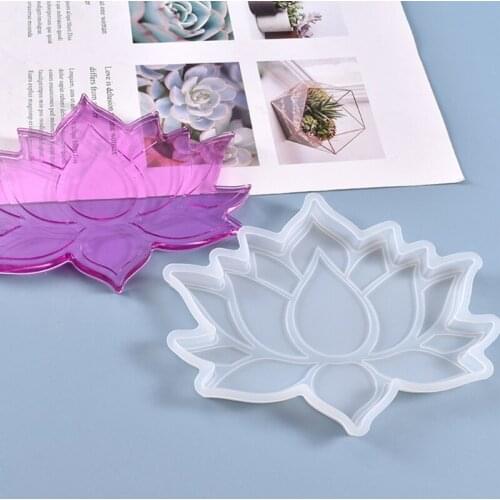 DIY Crafts Jewelry Decorations Making Tools Crystal Epoxy Resin Mold Lotus Coaster Tray Cup Mat Casting Silicone Mould